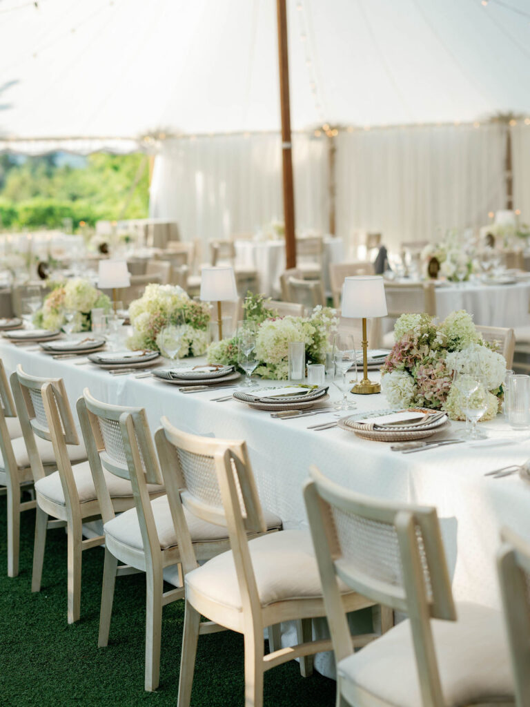 Wedding reception tablescape planned by Nouvelle Weddings